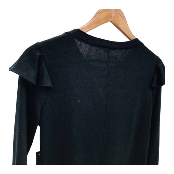 4/$45 AS U WISH NWT Black Long Sleeve Mini Mid Length Light Sweater Dress Small - Picture 5 of 9